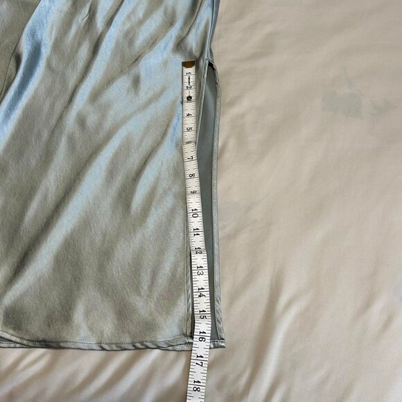 Dynamite Mint Satin Midi Skirt with Slit | XS - Picture 11 of 11